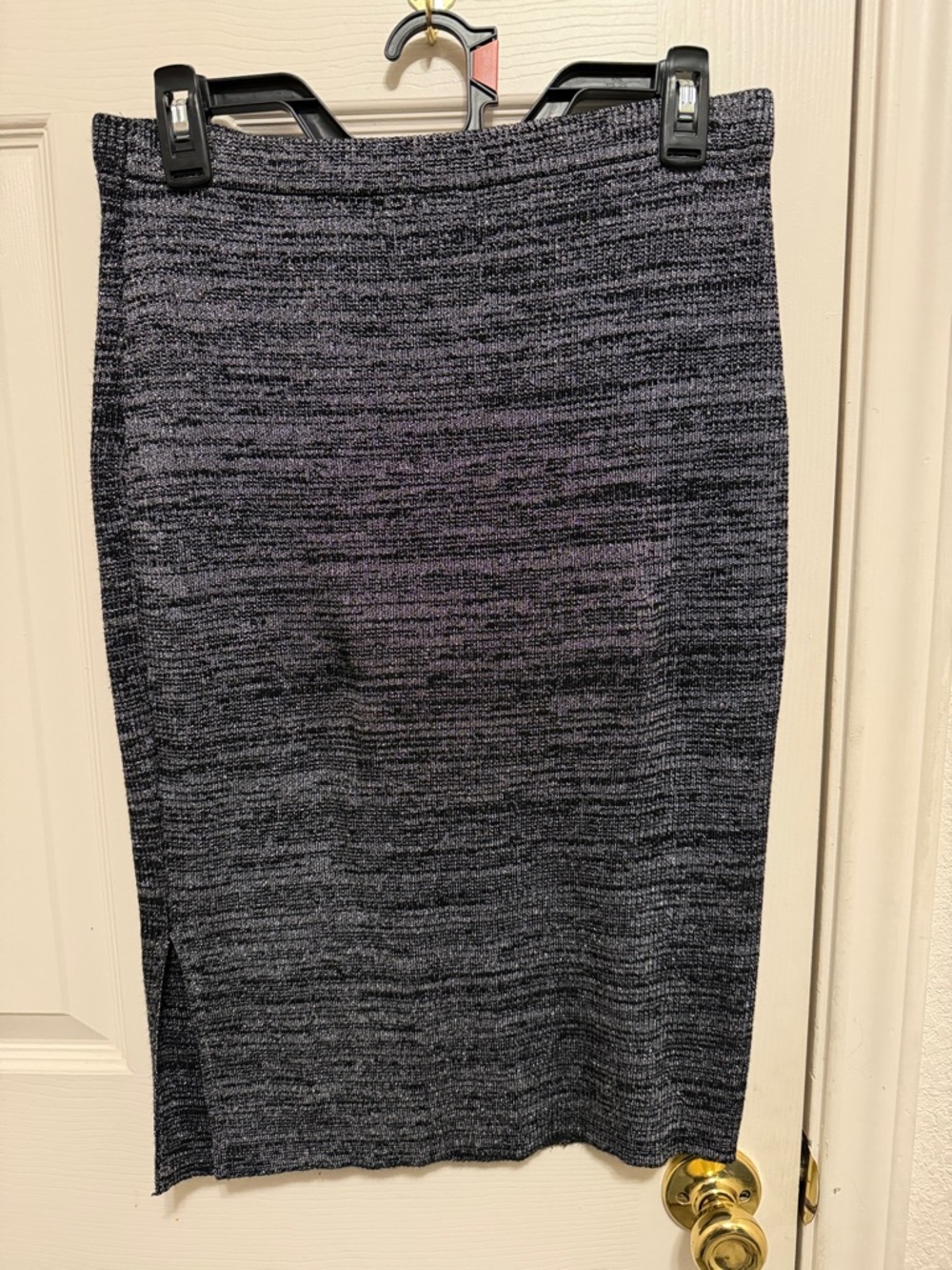 Harlow and Rose Metalic Knit Pencil Skirt